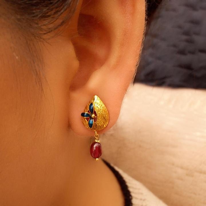 Morpankhi Gold Earrings